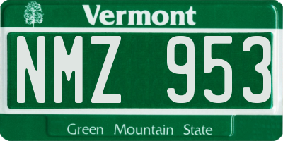 VT license plate NMZ953