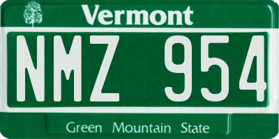 VT license plate NMZ954