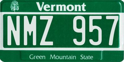 VT license plate NMZ957