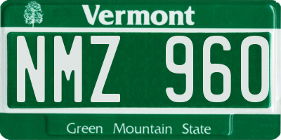 VT license plate NMZ960