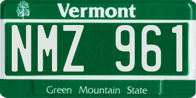 VT license plate NMZ961