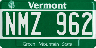 VT license plate NMZ962
