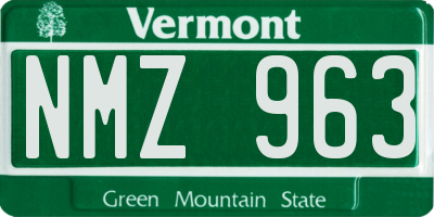 VT license plate NMZ963