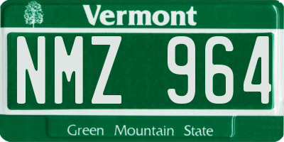 VT license plate NMZ964