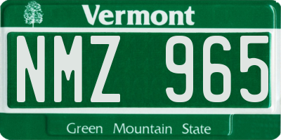 VT license plate NMZ965