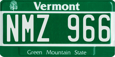 VT license plate NMZ966