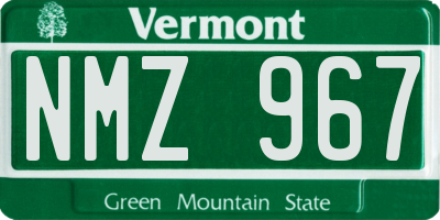 VT license plate NMZ967