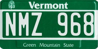 VT license plate NMZ968