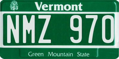 VT license plate NMZ970