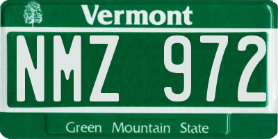 VT license plate NMZ972