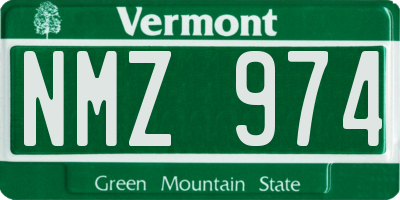 VT license plate NMZ974