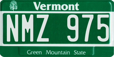 VT license plate NMZ975