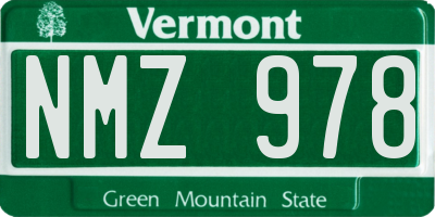 VT license plate NMZ978