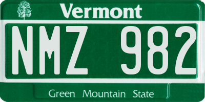 VT license plate NMZ982