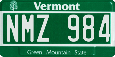 VT license plate NMZ984