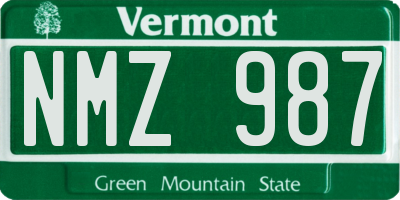 VT license plate NMZ987