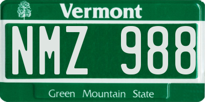 VT license plate NMZ988