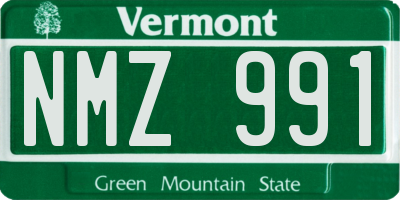 VT license plate NMZ991