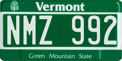 VT license plate NMZ992
