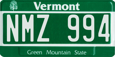 VT license plate NMZ994