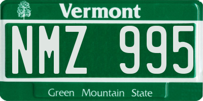 VT license plate NMZ995
