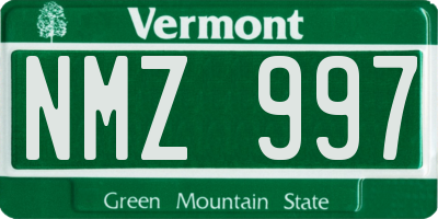 VT license plate NMZ997
