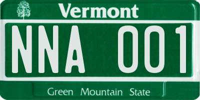 VT license plate NNA001