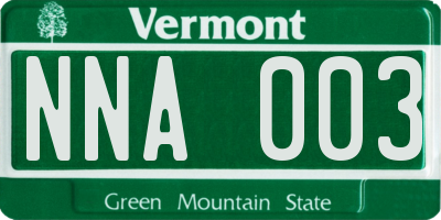 VT license plate NNA003