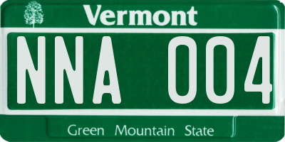 VT license plate NNA004
