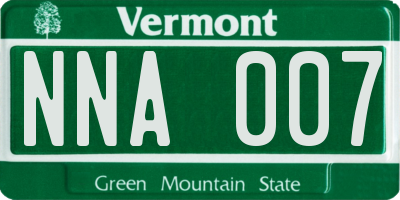 VT license plate NNA007