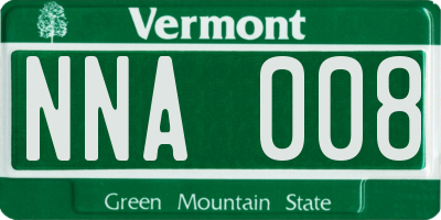VT license plate NNA008