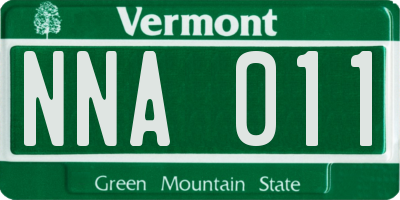VT license plate NNA011