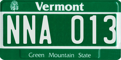 VT license plate NNA013