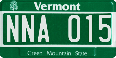 VT license plate NNA015