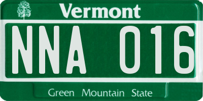 VT license plate NNA016
