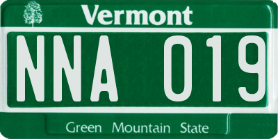 VT license plate NNA019