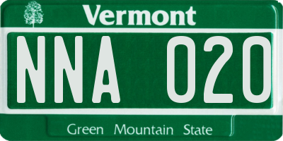 VT license plate NNA020