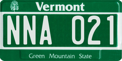 VT license plate NNA021