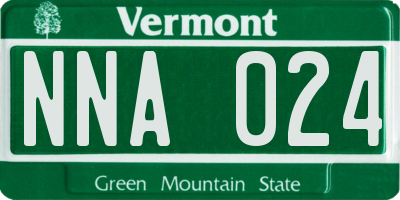 VT license plate NNA024