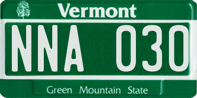VT license plate NNA030