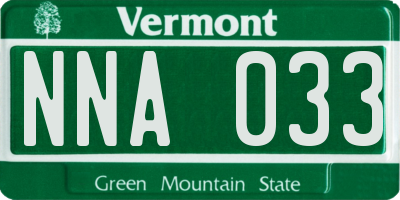 VT license plate NNA033