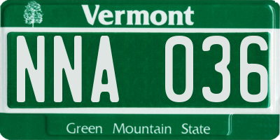 VT license plate NNA036