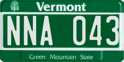 VT license plate NNA043