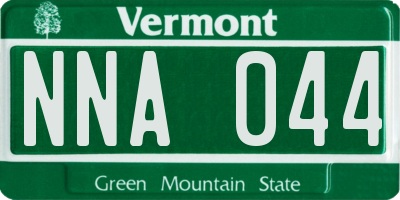 VT license plate NNA044
