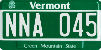 VT license plate NNA045