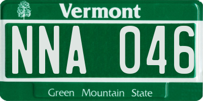 VT license plate NNA046