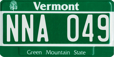 VT license plate NNA049