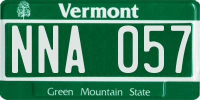 VT license plate NNA057