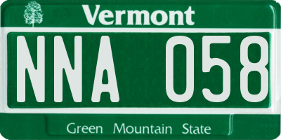 VT license plate NNA058