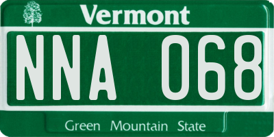 VT license plate NNA068